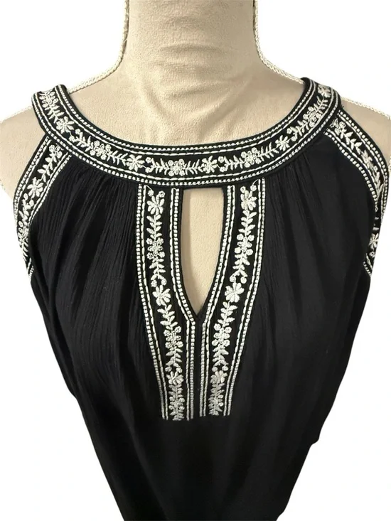 Time and Tru Black Cold-Shoulder Embellished Mini Dress - Picture 4 of 8
